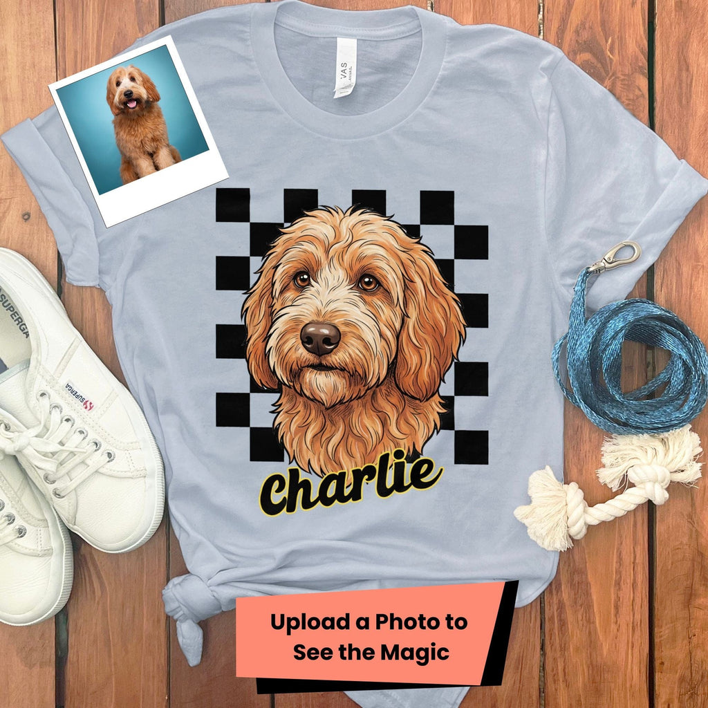 Custom Vintage Dog T-Shirt in Light Blue / S by Puppy Jo
