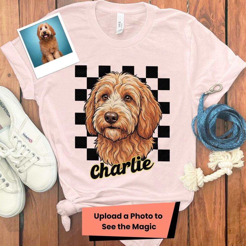 Custom Vintage Dog T-Shirt in Soft Pink / S by Puppy Jo
