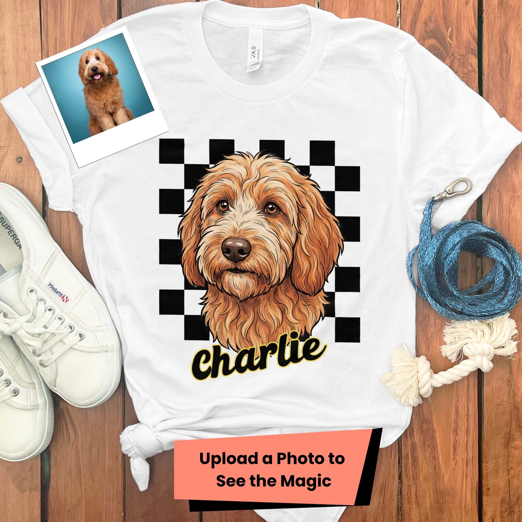 Custom Vintage Dog T-Shirt in White / S by Puppy Jo