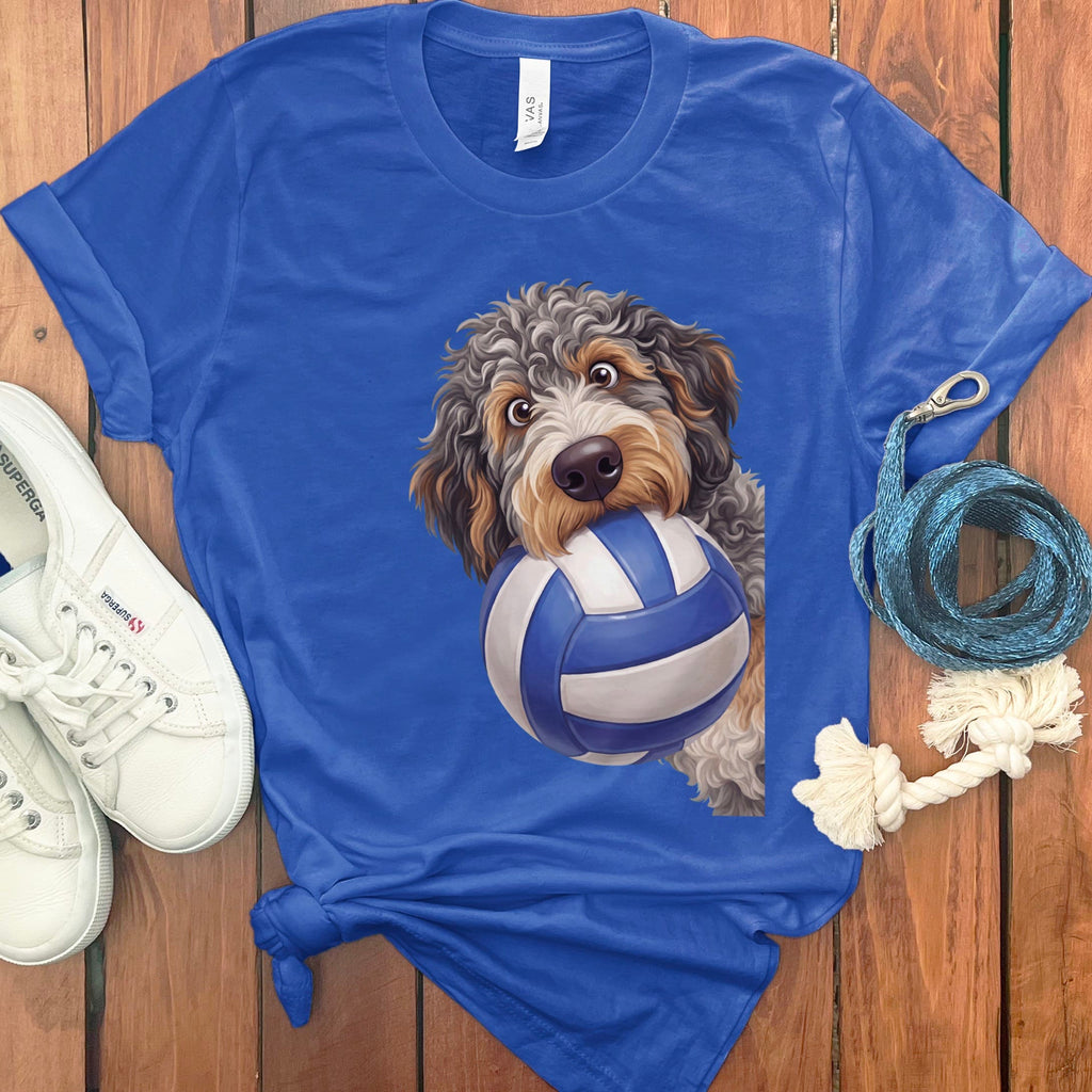 Aussiedoodle Volleyball T-Shirt in True Royal / S by Puppy Jo