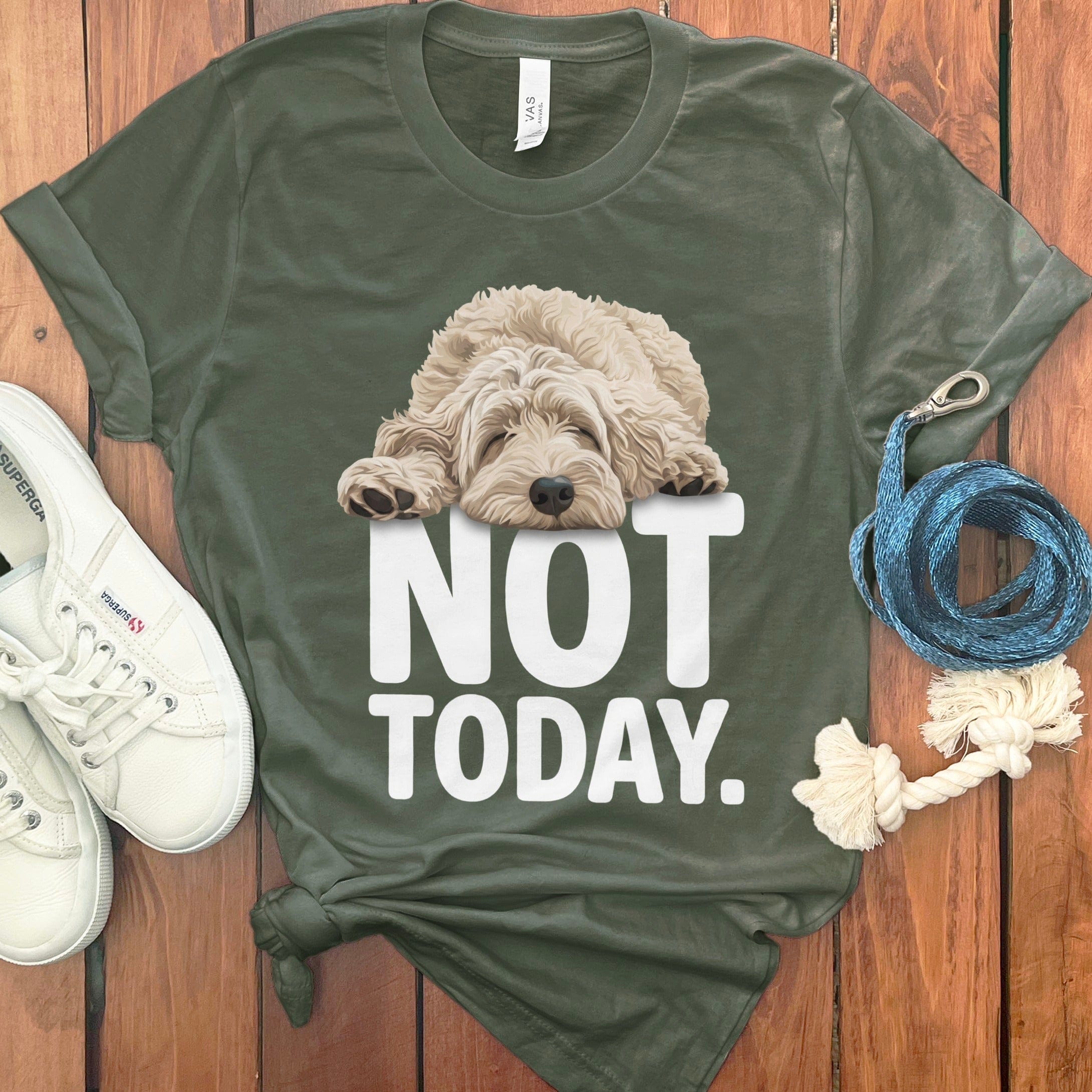 Not Today Dog Graphic Design Casual T-Shirt