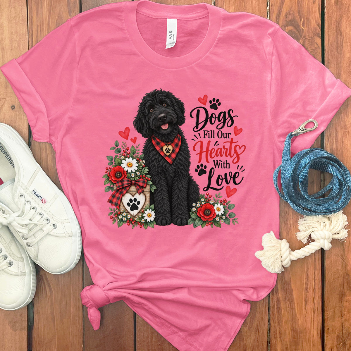Black Goldendoodle Hearts Love T-Shirt