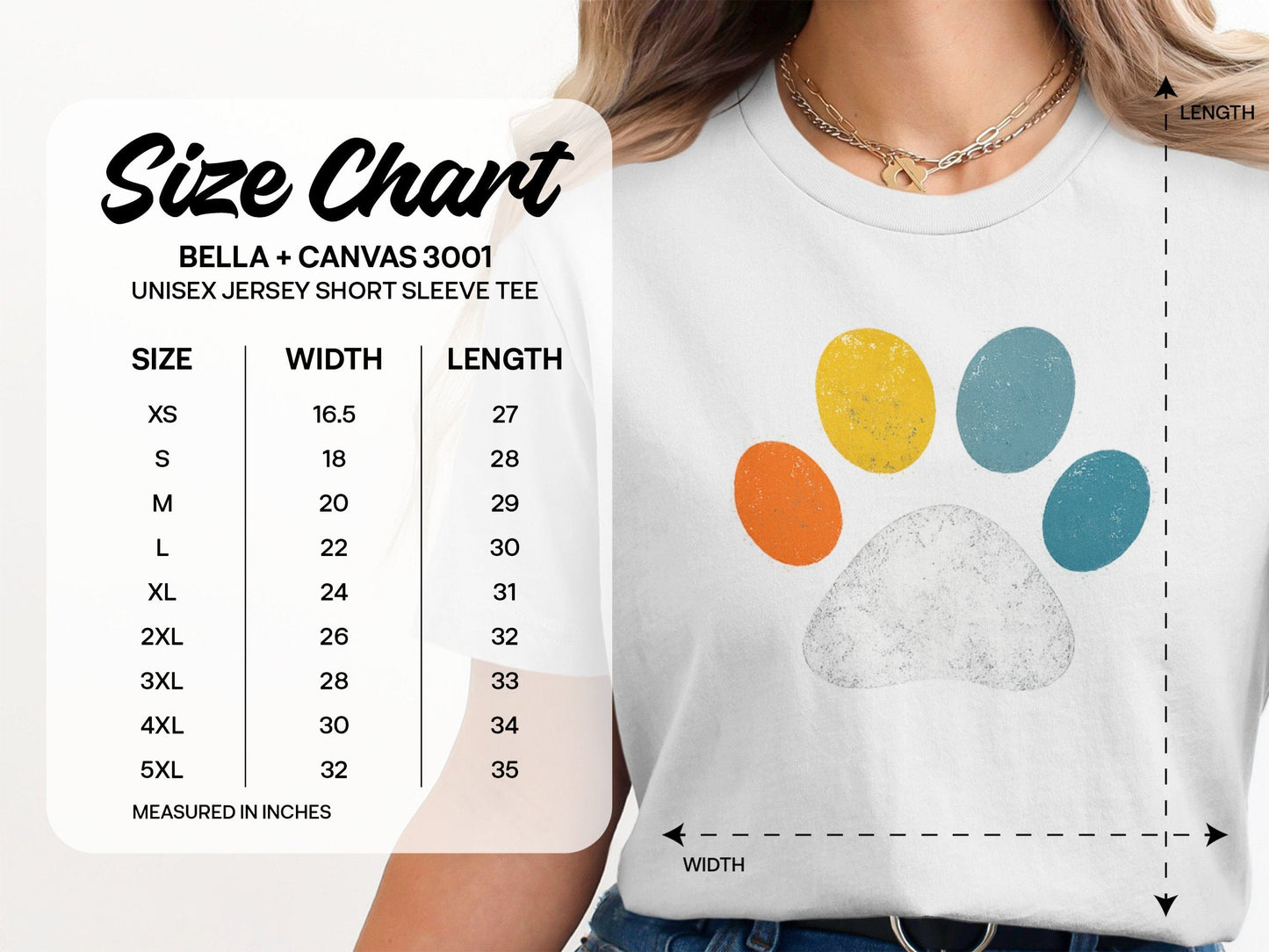Colorful Paw Print Unisex Short Sleeve Tee product type