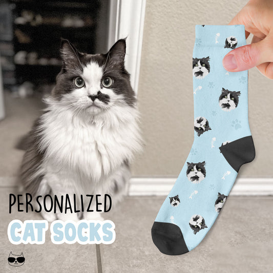 Custom Cat Face Socks - PuppyJo Socks