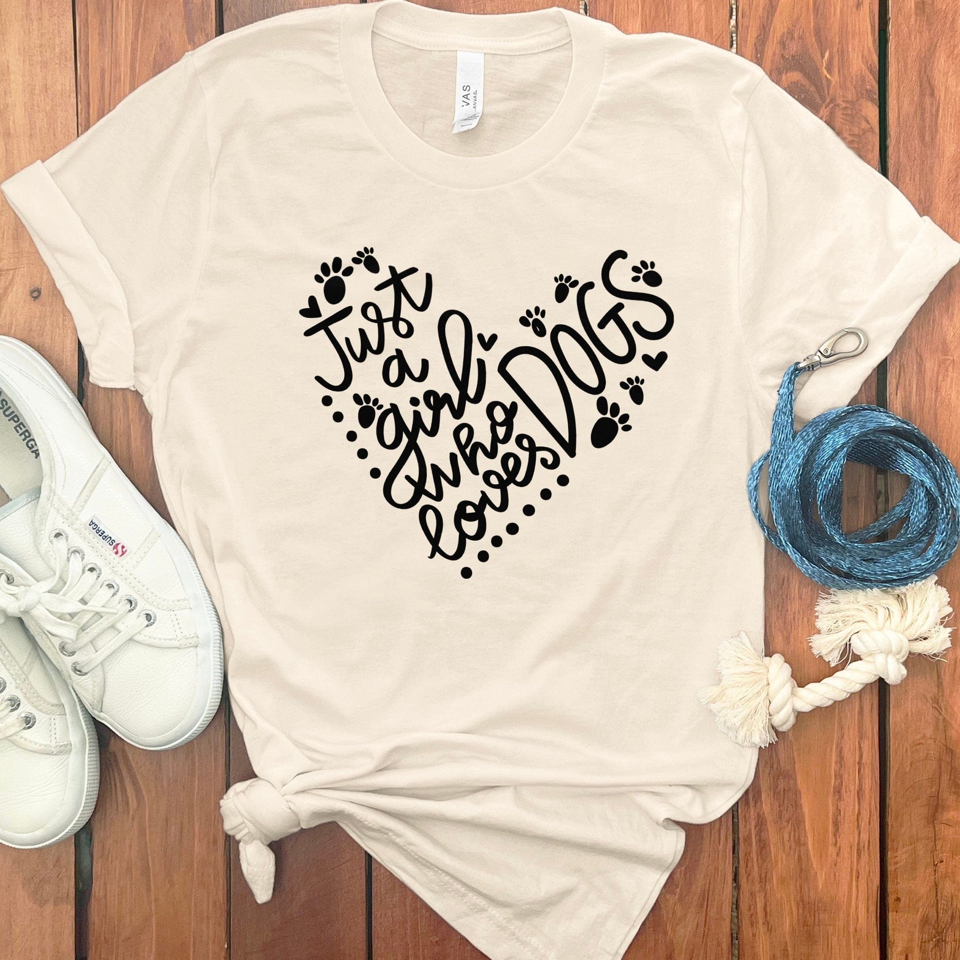 Just a Girl Who Loves Dogs Heart Print T-Shirt product type