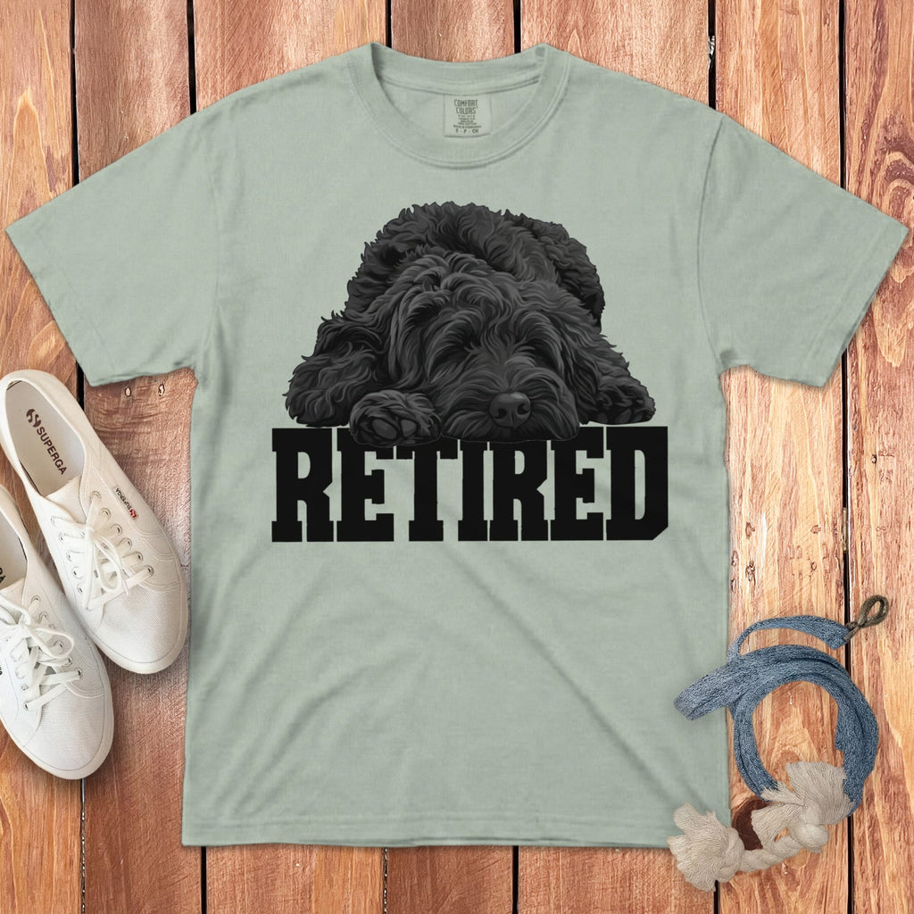 Retired Sleeping Black Goldendoodle Signature T-Shirt in Bay / S by Puppy Jo