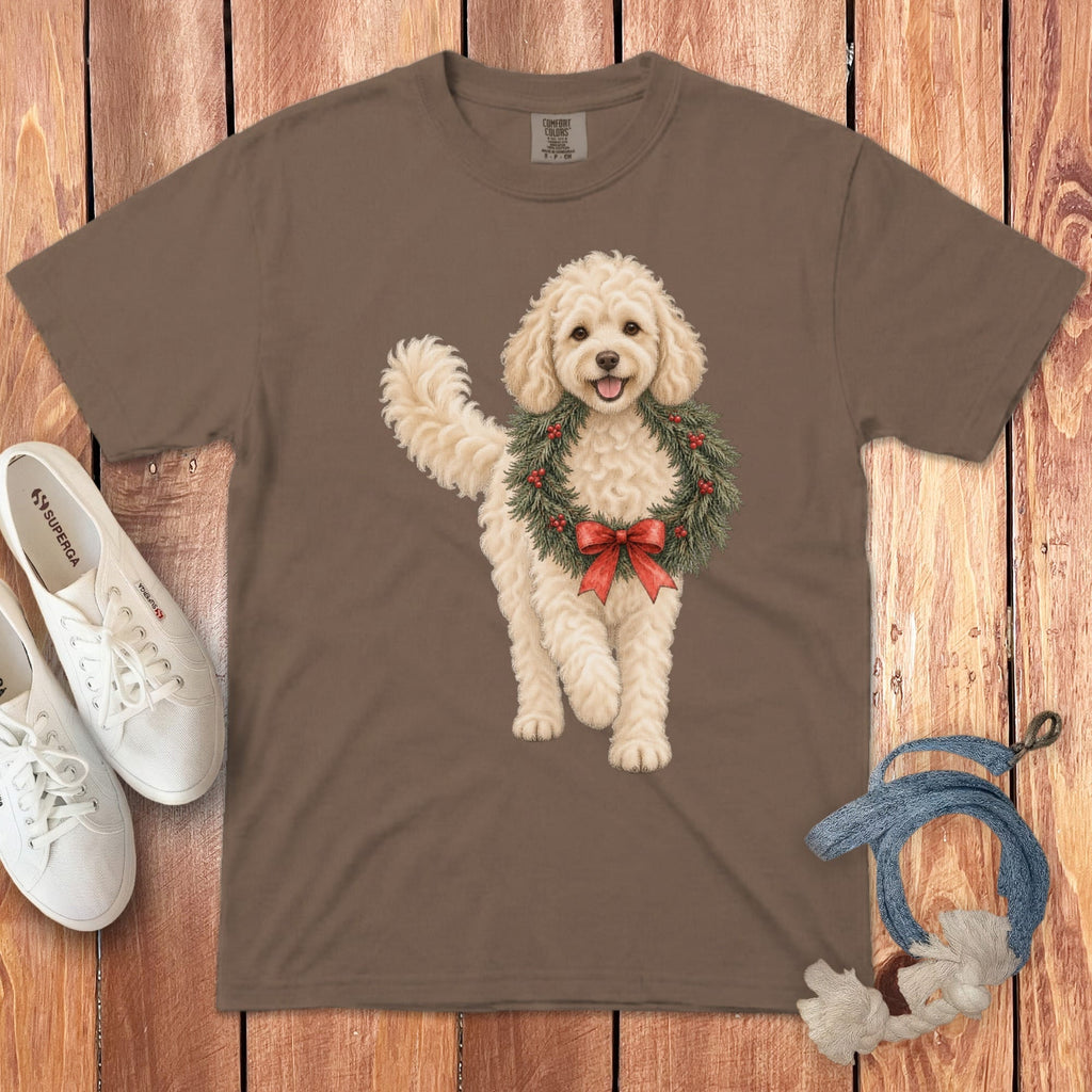 Maltipoo Wreath Signature T-Shirt in Espresso / S by Puppy Jo