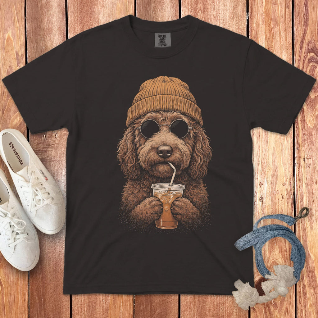 Chocolate Goldendoodle Ice Latte T-Shirt in Graphite / S by Puppy Jo