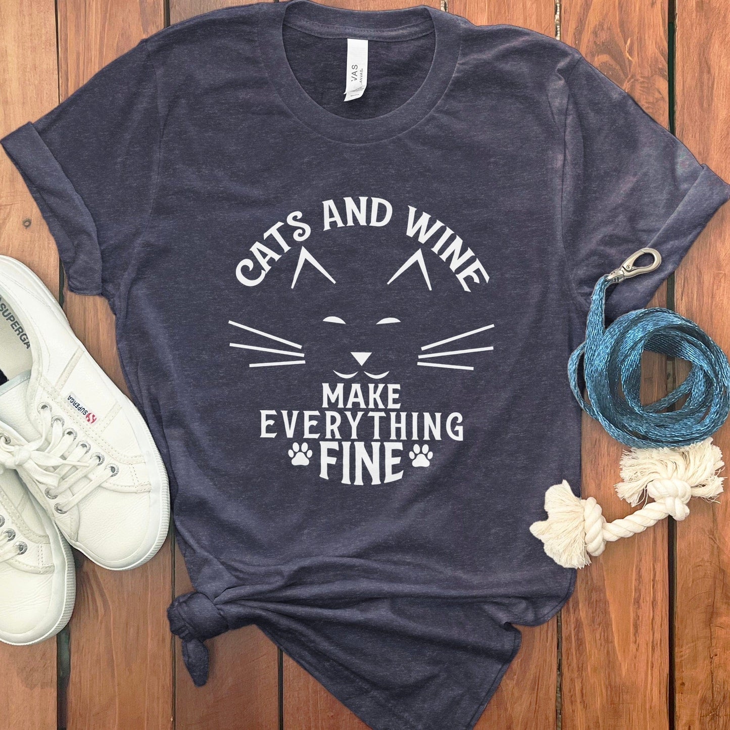 Cats And Wine Make Everything Fine T-Shirt product