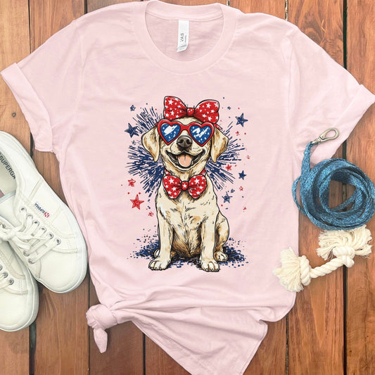 Cute Fourth of July Dog Wearing Bowties T-Shirt product type