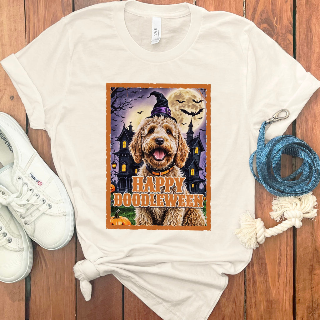 Golden Goldendoodle Happy Doodleween T-Shirt in Natural / S by Puppy Jo