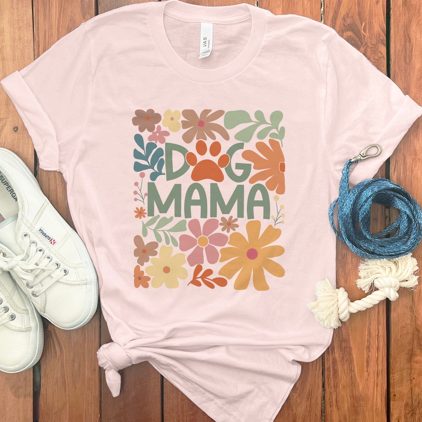 Dog Mama Shirt with Colorful Floral Design product