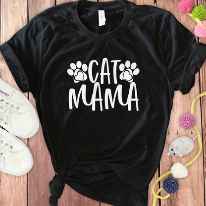 Cute Cat Mama T-Shirt with Paw Prints design product type