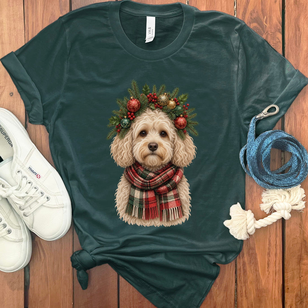 Maltipoo Holiday Crown T-Shirt in Forest / S by Puppy Jo