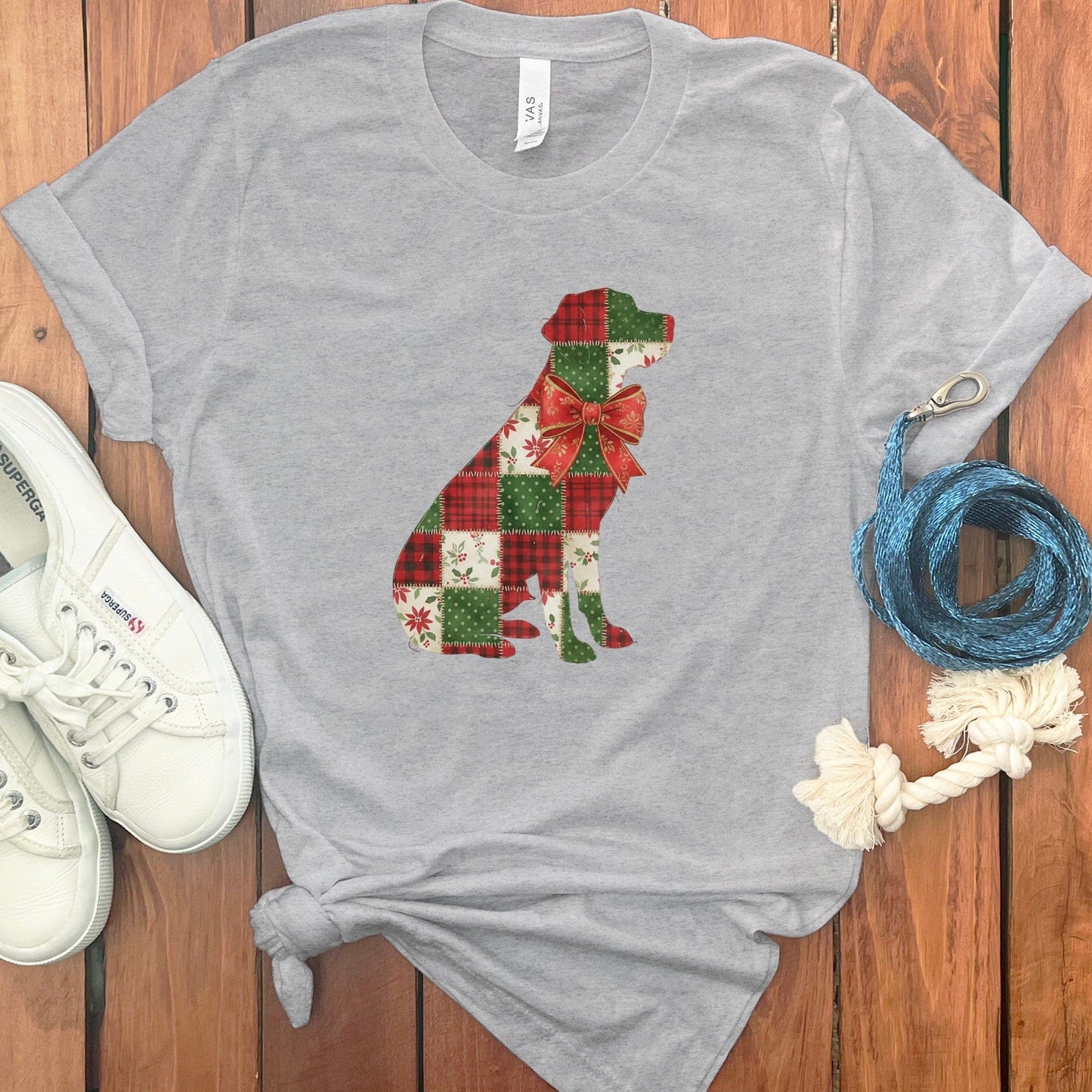 Christmas Patchwork Dog Graphic Casual T-shirt product