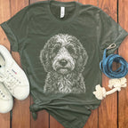 Hand Drawn Dog Face T-Shirt for Pet Lovers Apparel