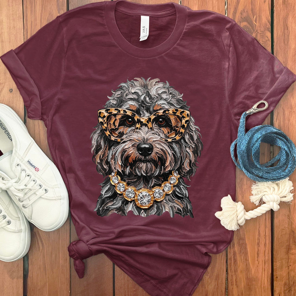 Aussiedoodle Glam T-Shirt in Maroon / S by Puppy Jo
