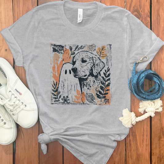 Ghost and Dog Graphic Print on Casual T-shirt product