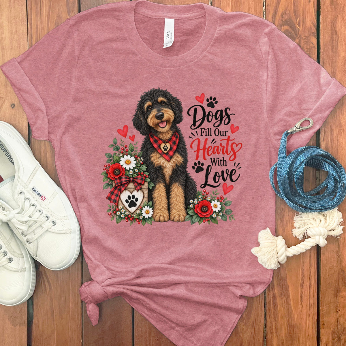 Phantom Goldendoodle Hearts Love T-Shirt