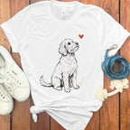 Dog with Heart Design White T-Shirt for Pet Lovers