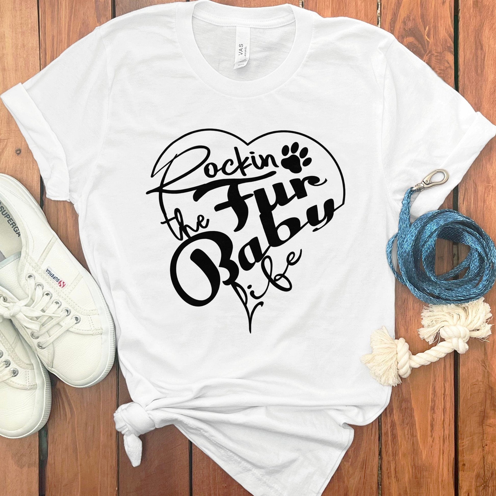 Rockin the Fur Baby Life Heart Design T-shirt Product