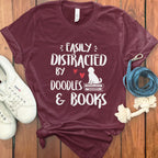 Easily Distracted by Doodles and Books T-Shirt