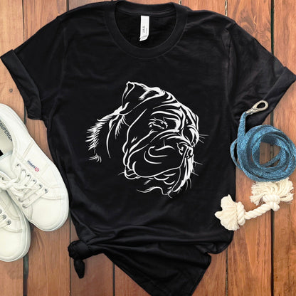 Stylish Dog Graphic Black T-shirt Illustration product type