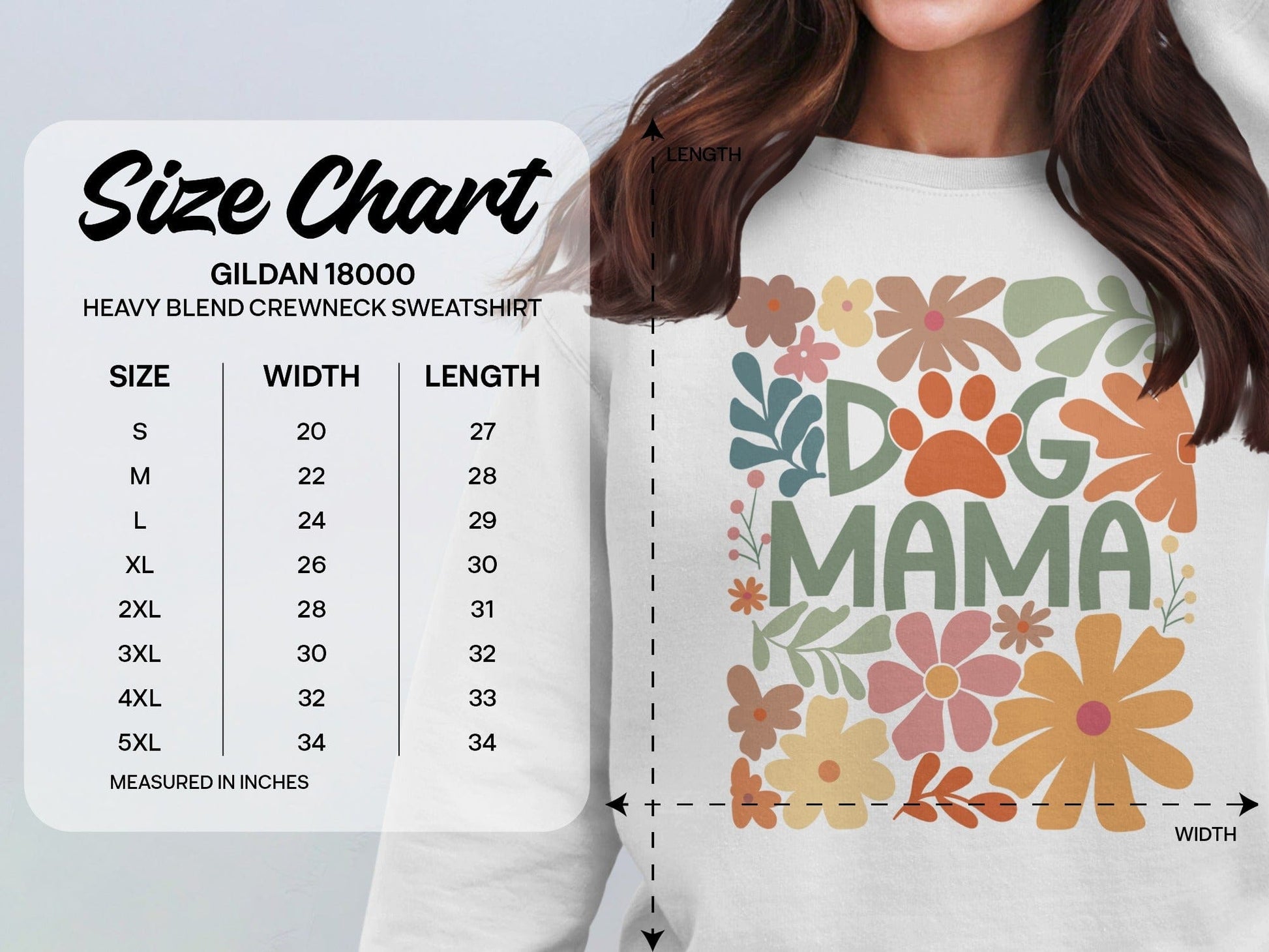 Colorful Floral Dog Mama Crewneck Sweatshirt product