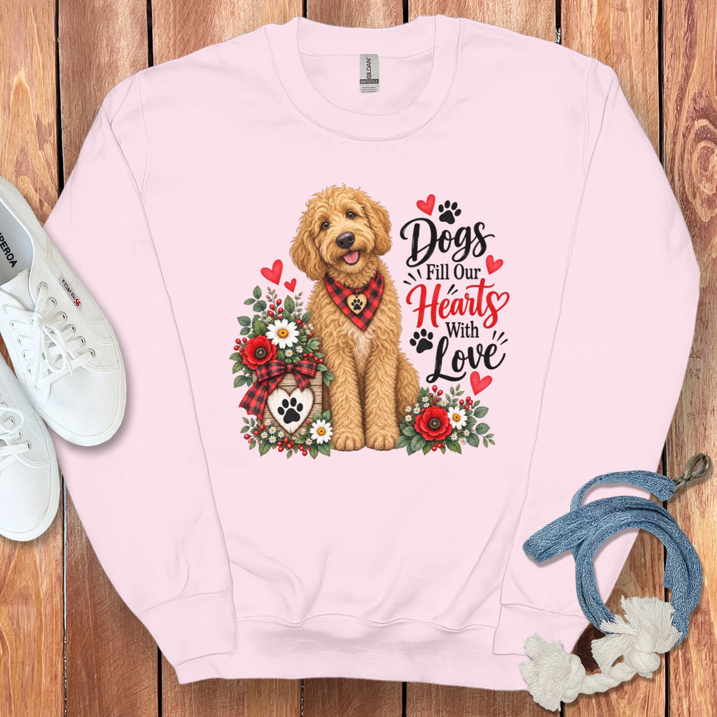 Golden Goldendoodle Hearts Love Sweatshirt