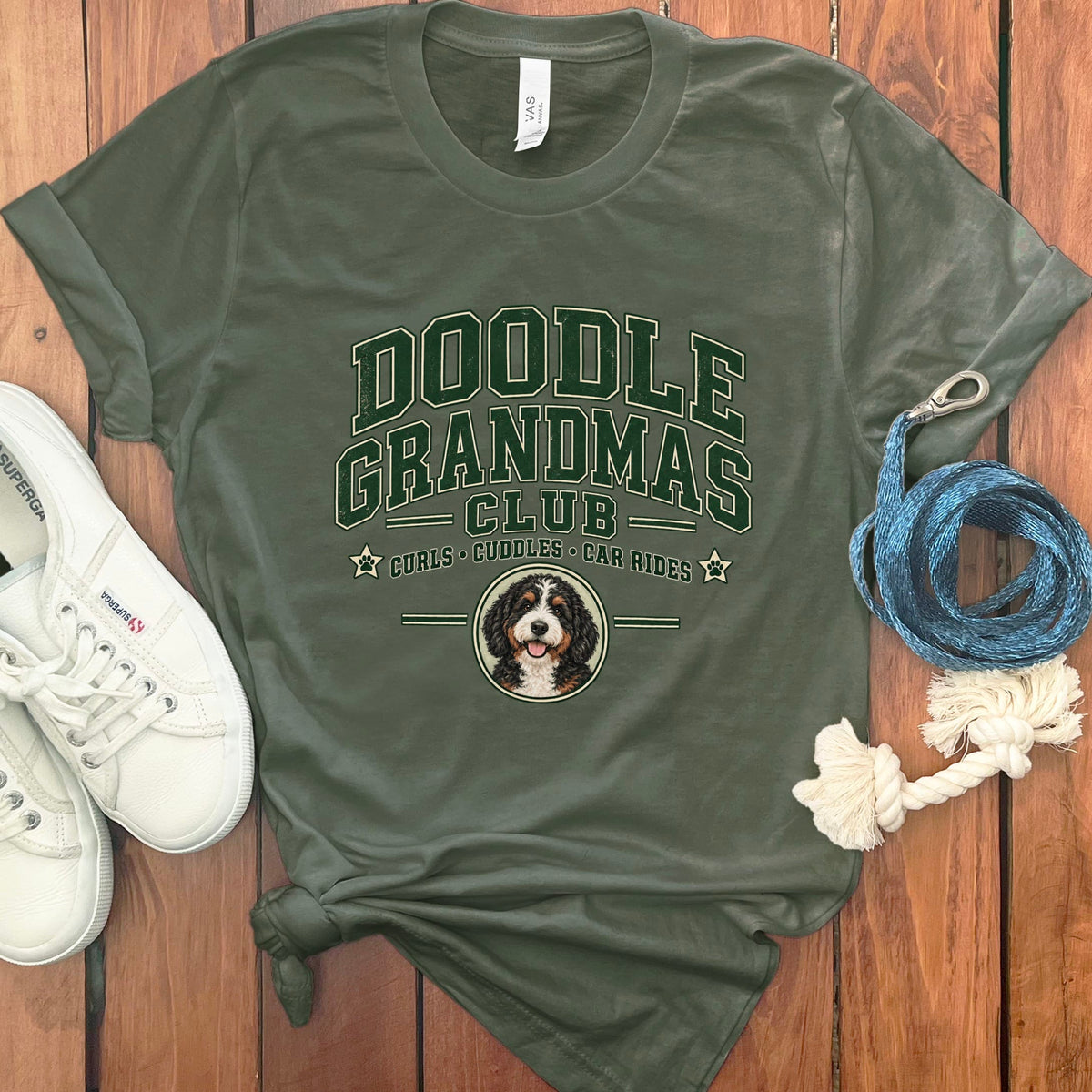Bernedoodle Grandmas Club in Military Green / S by Puppy Jo