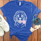 Cute Dog With Flower T-Shirt Graphic Design