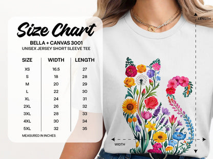 Vibrant Floral Cat Unisex Jersey Short Sleeve Tee product