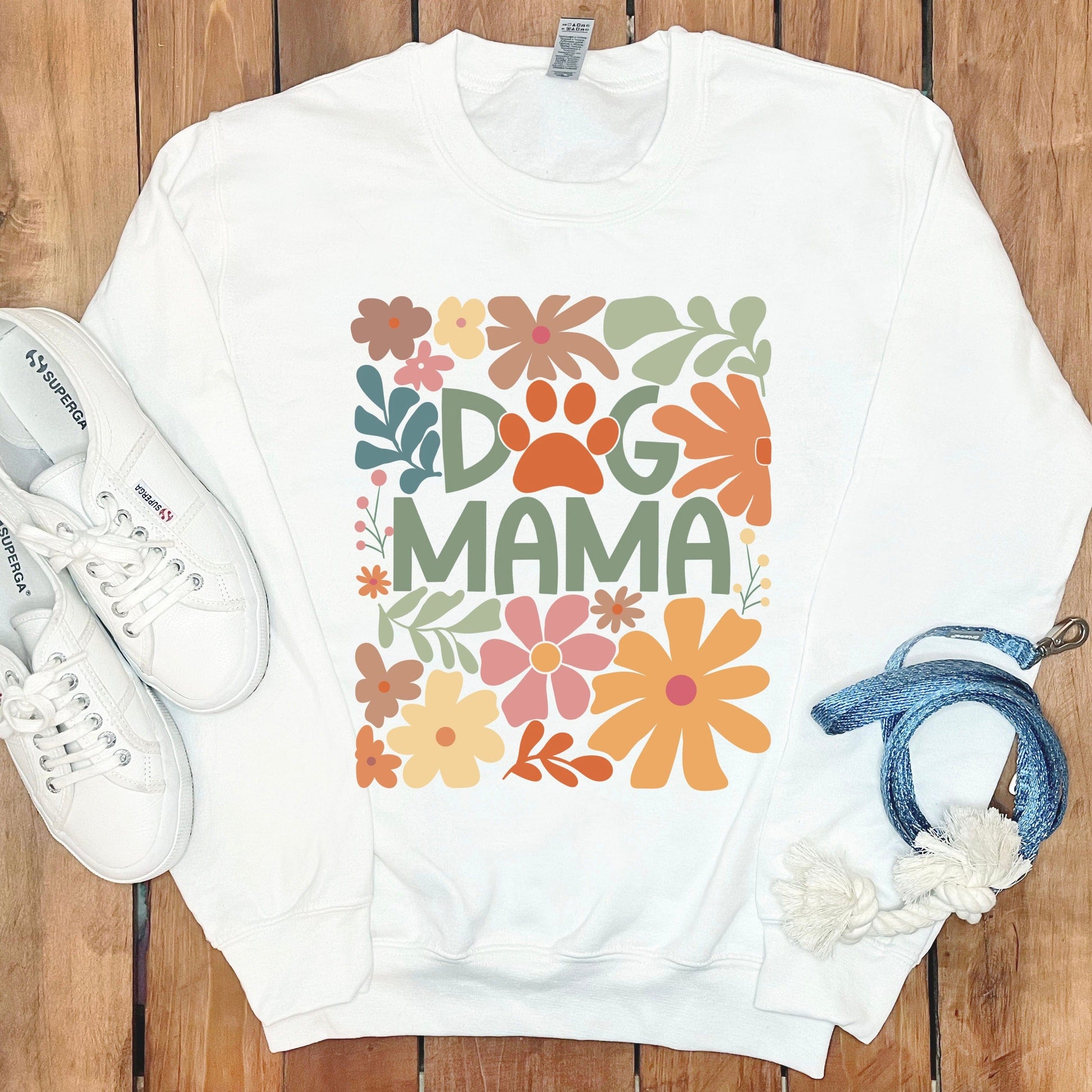 Colorful Floral Dog Mama Graphic Sweatshirt product