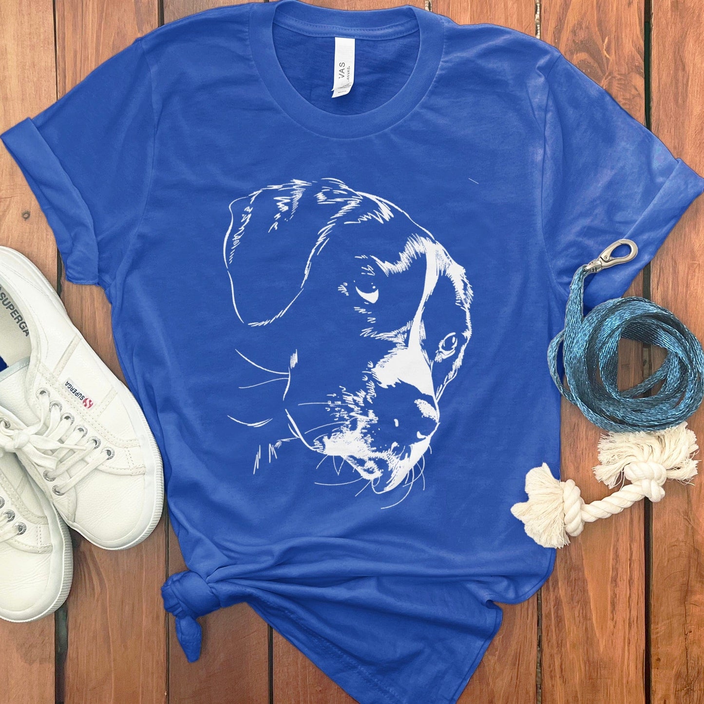 Blue Tee with Abstract Dog Design T-shirt product