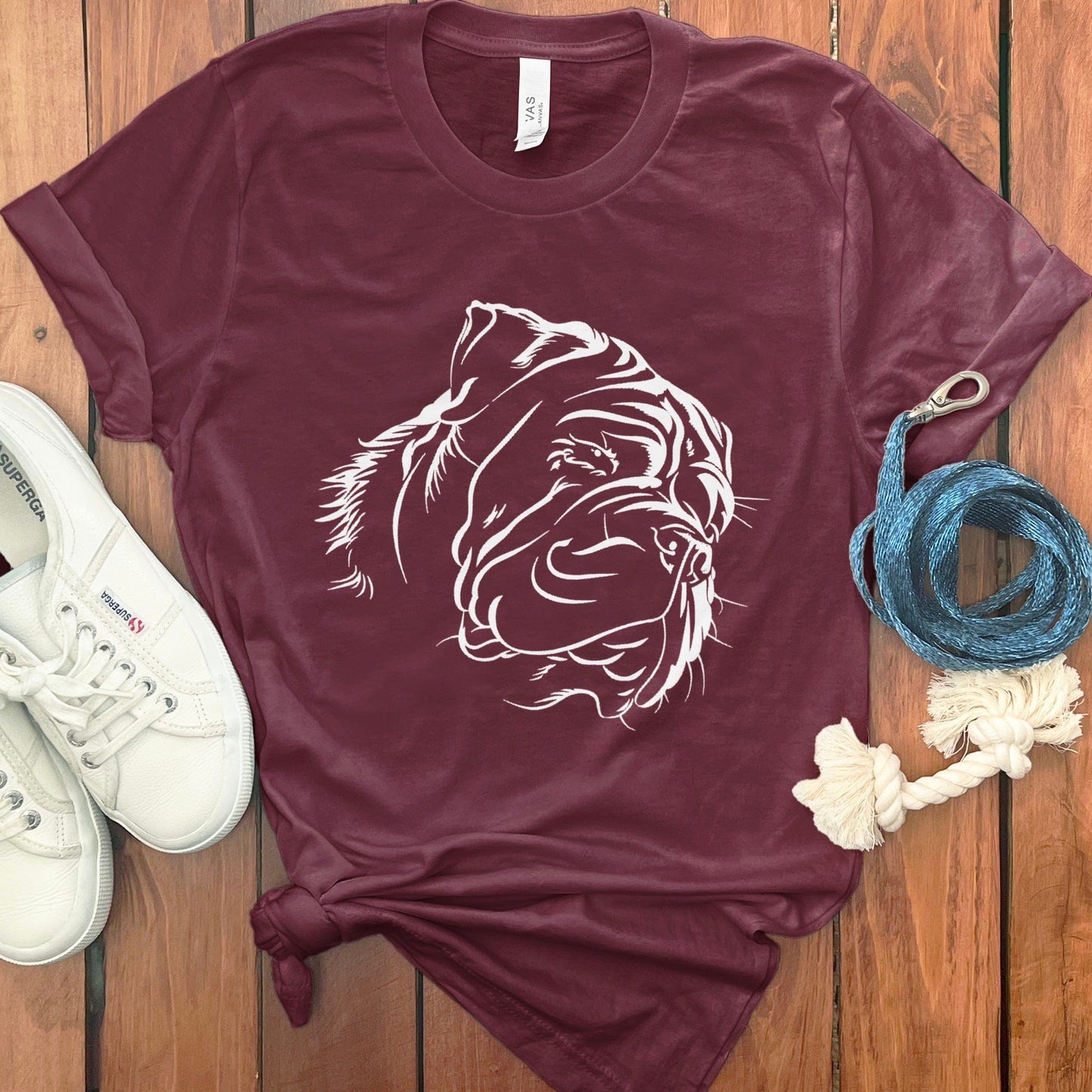 French Mastiff Dog Art Burgundy T-Shirt product type