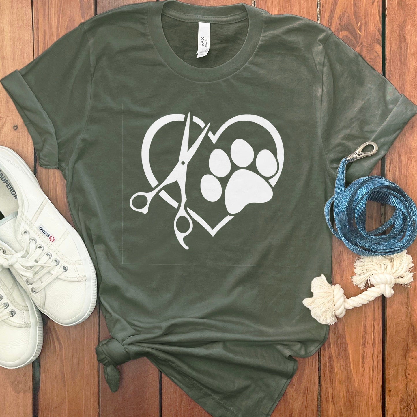 Heart Paw and Scissors Design on T-Shirt Product