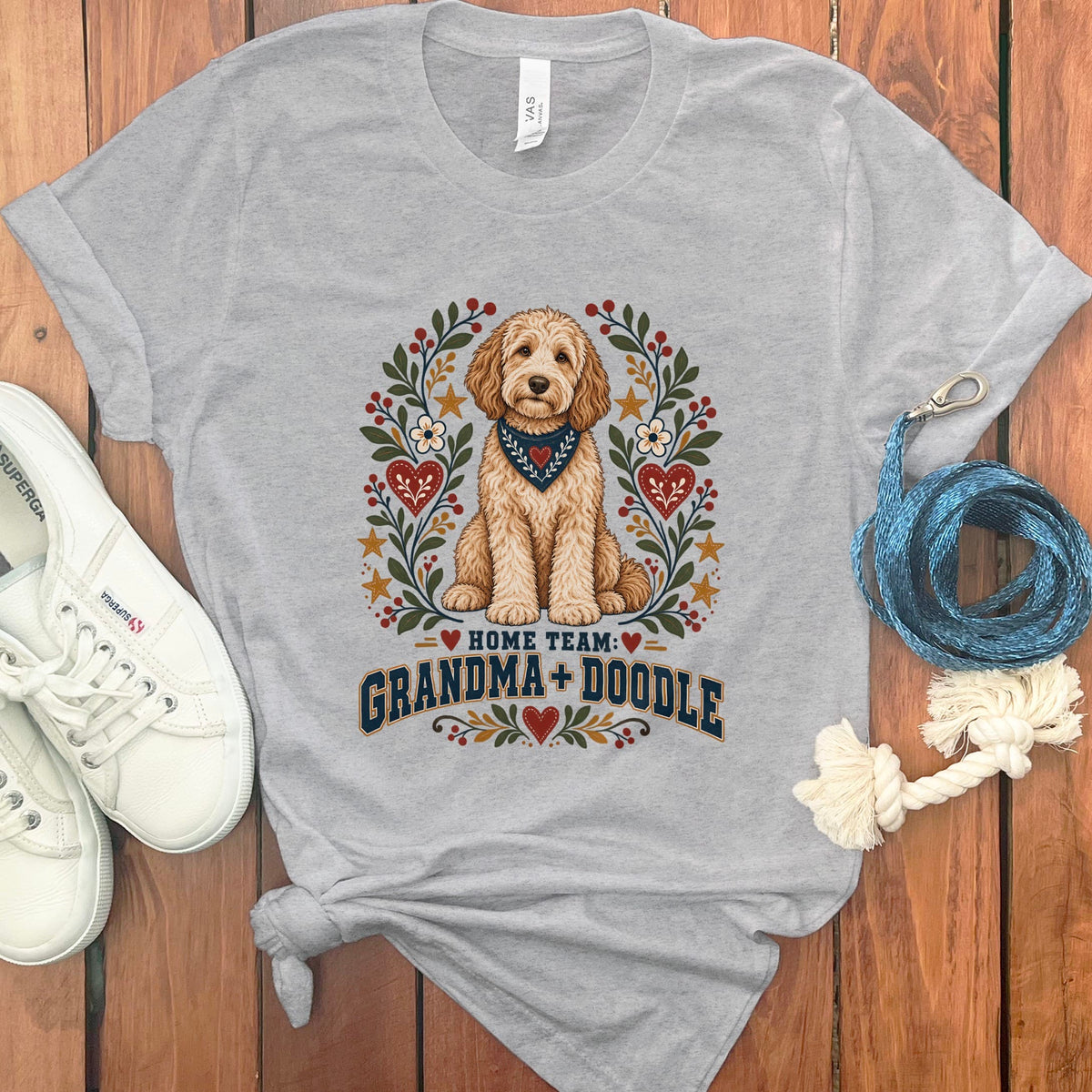Grandma Doodle Team T-Shirt in Athletic Heather / S by Puppy Jo