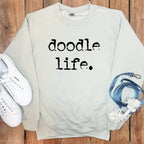 Casual Wear White Sweatshirt with Doodle Life Design