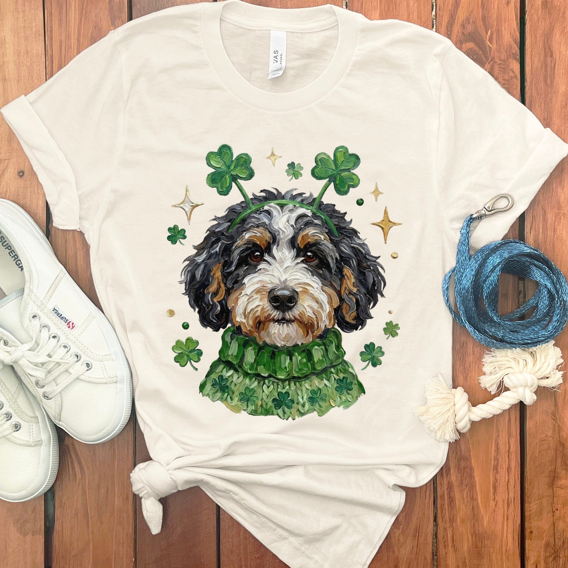 St Patrick's Day Dog Clover T-Shirt Unique Print