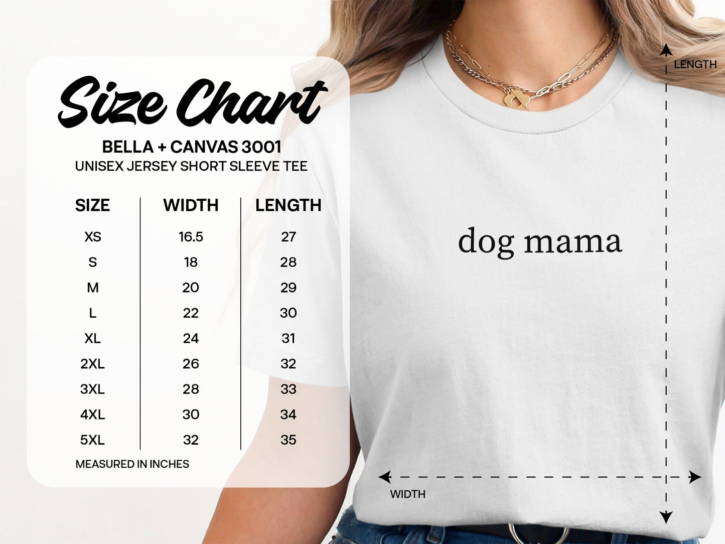 Dog Mama Shirt Size Chart Fashionable Tee product