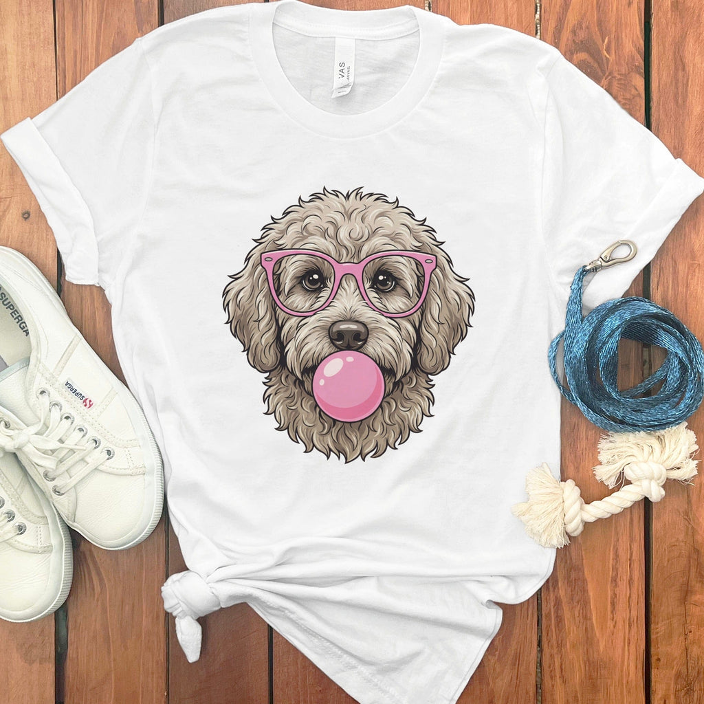 Cute Dog with Glasses and Bubble T-Shirt Product