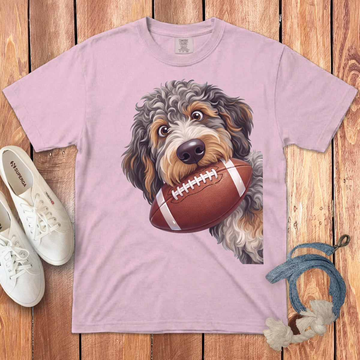 Aussiedoodle Football Signature T-Shirt in Blossom / S by Puppy Jo