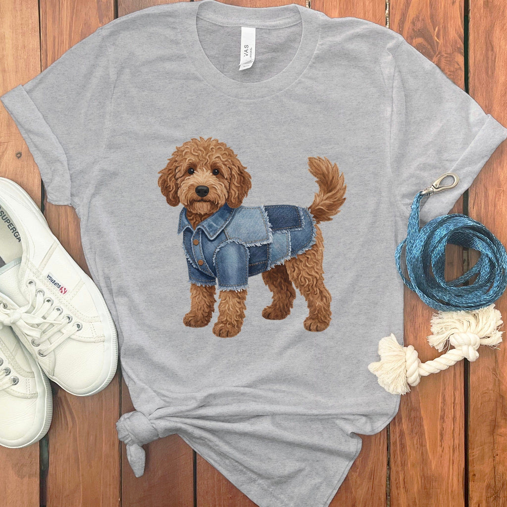 Denim Doodle T-Shirt in Athletic Heather / S by Puppy Jo