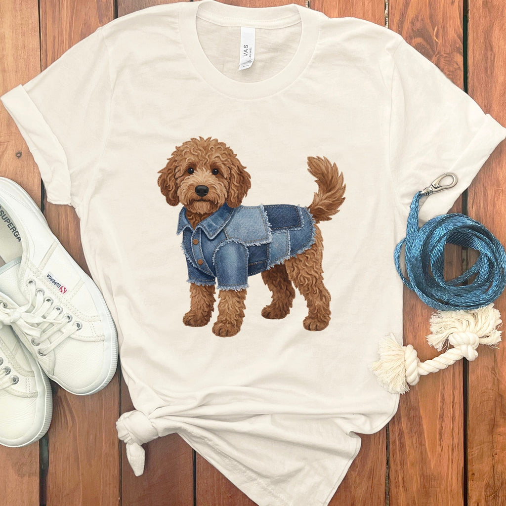 Denim Doodle T-Shirt in Natural / S by Puppy Jo
