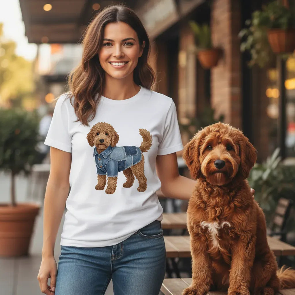 Denim Doodle T-Shirt in by Puppy Jo