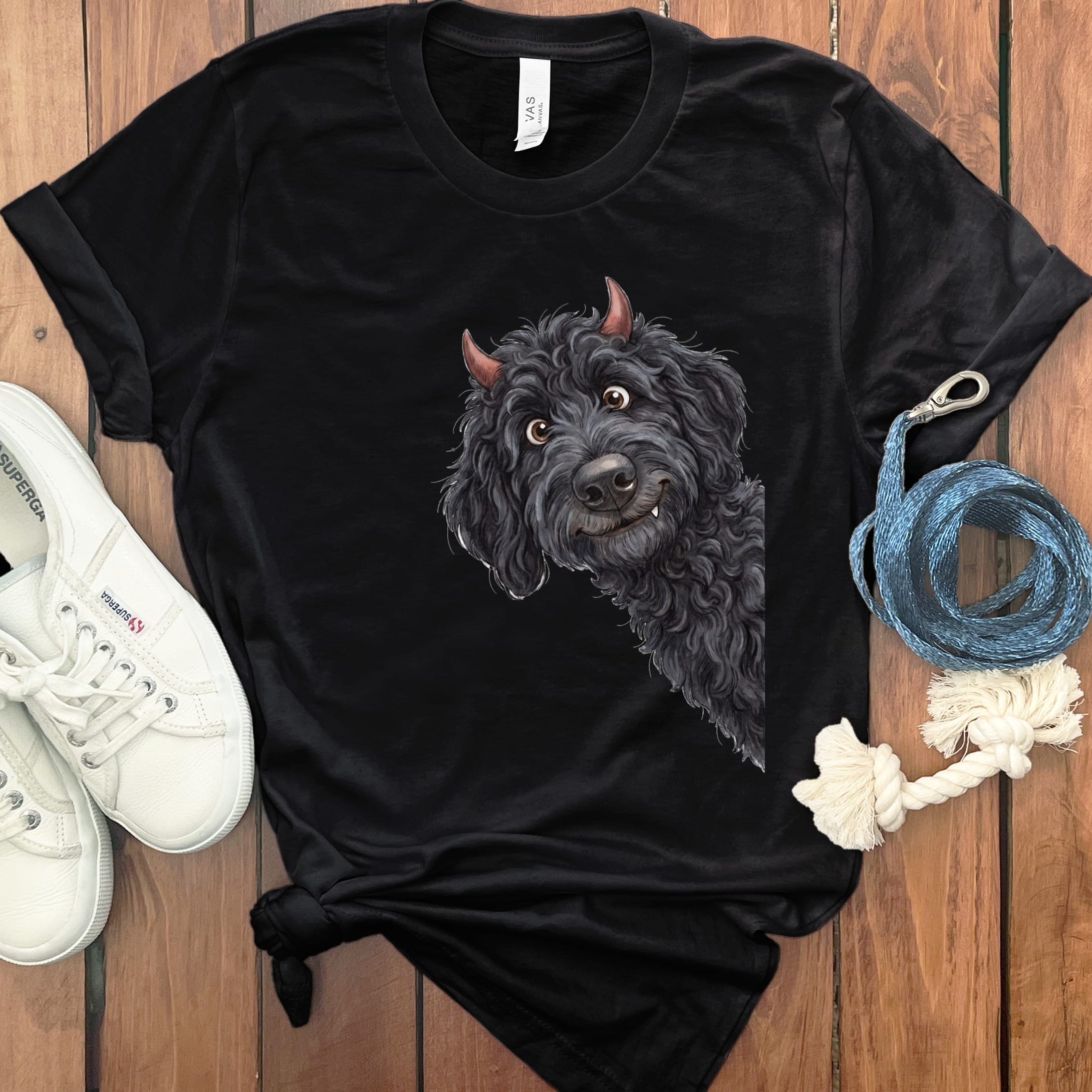 Devil Black Goldendoodle T-Shirt in S / Black by Puppy Jo