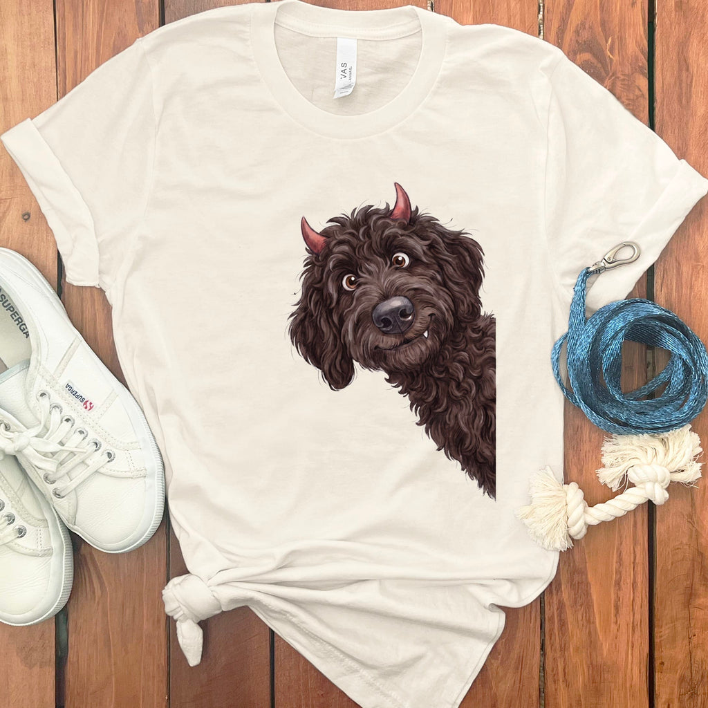 Devil Chocolate Goldendoodle T-Shirt in Natural / S by Puppy Jo