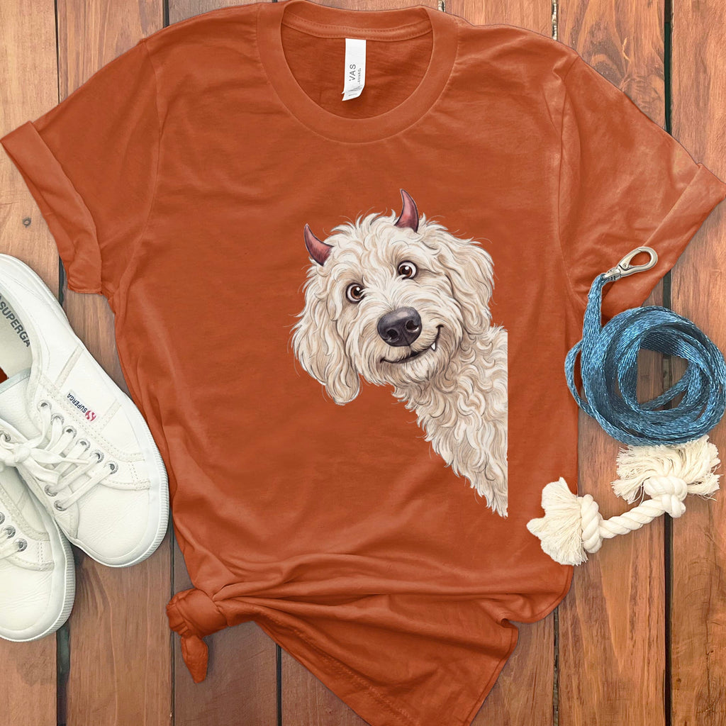 Devil Cream Goldendoodle T-Shirt in Autumn / S by Puppy Jo