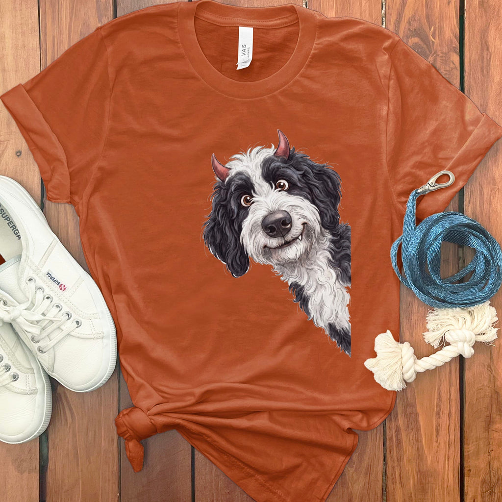 Devil Sheepadoodle T-Shirt in Autumn / S by Puppy Jo
