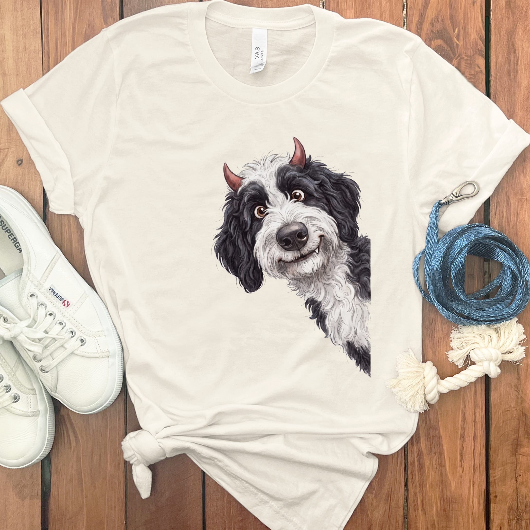 Devil Sheepadoodle T-Shirt in Natural / S by Puppy Jo
